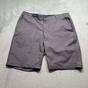 Pebble Beach Performance Golf Shorts Plaid 4 Pockets Black Gray Men Sz 38